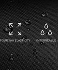 Close-up of Lightweight Neoprene Wake Surf Vest For Men fabric showing four-way elasticity and water resistance with graphic symbols.