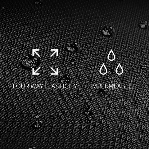 Close-up of Lightweight Neoprene Wake Surf Vest For Men fabric showing four-way elasticity and water resistance with graphic symbols.