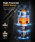 Illustration of 350W motor inside 64mm Burr Coffee Grinder For Home Barista Use With Commercial Grade Precision And 100 Grind Settings