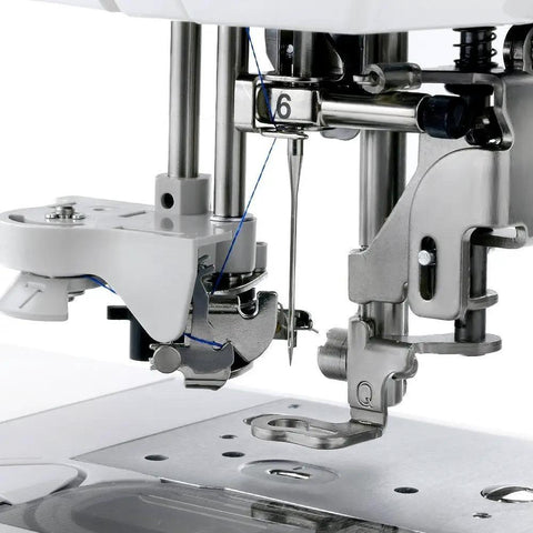 Close-up of needle mechanism on PE900 Embroidery Machine With 5 x 7 Inch Field Size, Wireless WLAN, Jump Stitch Cutter.
