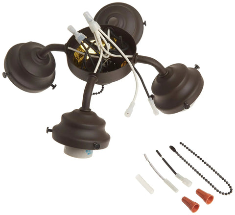 Four Light Bronze Ceiling Fan Light Fitter Base Replacement Kit For Ceiling Fans Compatible With Casablanca And Similar Models Bronze