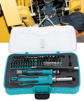 Go To Ratchet Tool Set With Chrome Wrenches Sockets And Screwdriver Bits Insulated Handle Polished Finish Includes Storage Box