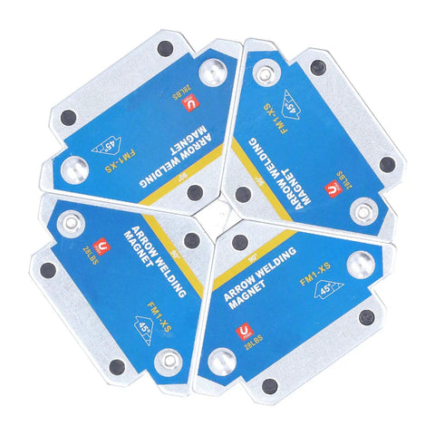 Heavy Duty Welding Magnetic Holder 4Pcs Set With 28lbs Strong Suction, 4 angles, secure metal sheets for DIY projects.