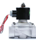 1 Inch 24V AC Stainless Steel Electric Solenoid Valve Normally Closed For Air Water Fuel With Viton Seals, front view.