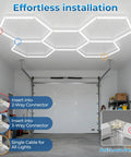 Hexagon LED Garage Lights 6500K Ultra Bright 156W 17280LM Beast Mode Daylight Honeycomb Panels Installed Garage