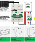 Heavy Duty Solar Disconnect Switch Rated For 125 Amps And 1000V DC with wiring and installation instructions image.