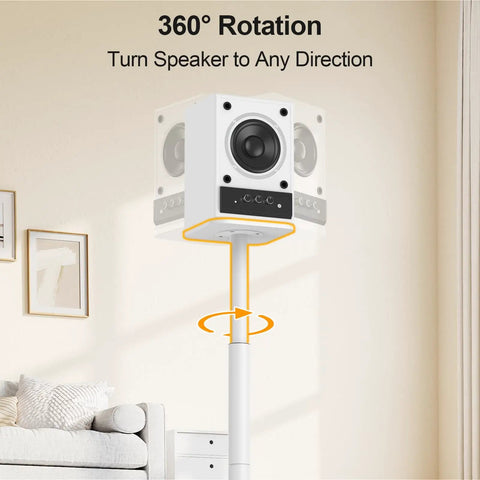 Height Adjustable Rock Solid Universal Speaker Stands For Bookshelf And Satellite Speakers Up To 22 Lbs Pair 28 To 37.4 Inches Tall