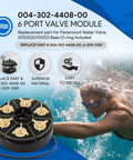 Six Port Module Kit Replacement For In Floor Pool Valve With Valve Shell O Ring 004302440800 Replacement Part That Plays Nice With PCC 2000 Paddock Cyclean Pool Valet PV3 Vanquish Vantage Andrews Advantage Systems, black valve module with O-ring