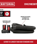 Two And A Half Inch Wet Dry Vac Hose Attachment Kit With POS-I-LOCK, 13 ft hose and adapters for shop vacuums shown.