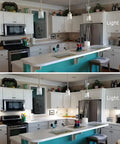 Kitchen before and after with Dimmable Under Cabinet Lighting Kit With Plug In Or Hardwired Driver, 35W LED, 2000 Lumens, Daylight 5000K.