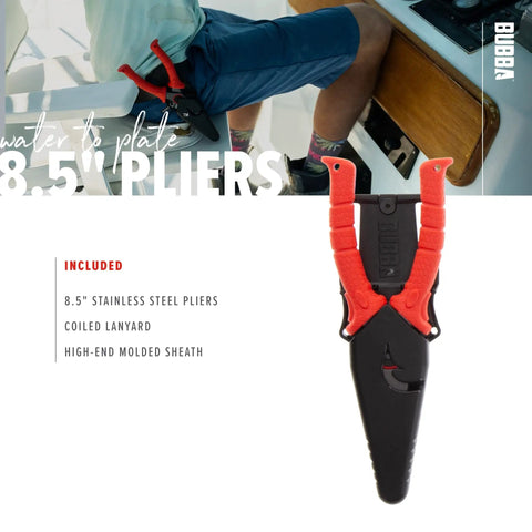 8.5 Inch Stainless Steel Pliers With Non Slip Handle, Spring Loaded, Crimp Tool, Side Cutters, Anvil Cutters, Lanyard, Sheath