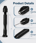 Badass Mini Micro Drill Bit Set With Tough Pin Vise And Slick Carburetor Jet Plus Jeweler Twist Bits From Point Five To Three Millimeters Solid Gear showing metal chuck, easy bit change, and anti-slip grip.