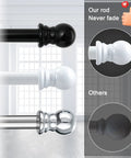 Comparison of 1 Inch Black Curtain Rods Beefy Heavy Duty Adjustable Splicing Curtain Rod With Brackets against others.