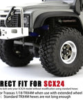 Beadlock Wheel Rim Set Aluminum Alloy RC Upgrade Part For One Eighteenth Scale Traxxas TRX4M And One Twenty Fourth Scale Axial SCX24 FCX24 Gladiator Bronco C10 JLU Deadbolt B17 RC Crawlers Off Road Beast Mode Ready 4Pcs Set fitted on SCX24 model