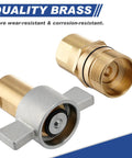 heavy-duty hydraulic quick disconnect coupler, brass, NPT