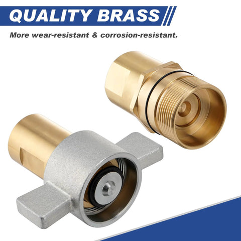heavy-duty hydraulic quick disconnect coupler, brass, NPT