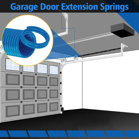 Heavy Duty Double Loop Garage Door Extension Springs Bundle With 3 Inch Pulleys And Extension Cables For Seven Foot Doors