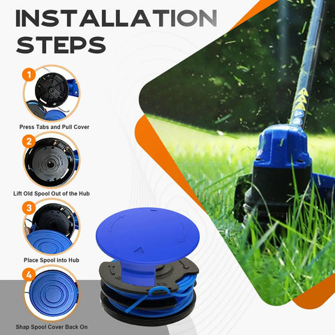 Installation steps for Kobalt 40V Cordless String Trimmer Spool Replacement For KST 120X Dual Line Autofeed Refills 20ft 0.065 In 8 Pack