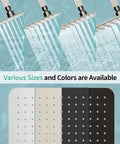 12 Inch Rain Shower Head High Pressure Rainfall Showerhead With Large Waterfall Flow Ultra Thin 2mm Panel in various colors