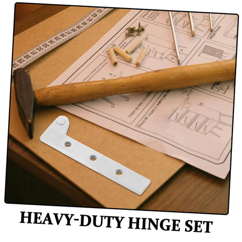 Concealed Shaft Door Hinge Set For Cabinets And Windows Rotating Pivot Hinge 4 Pieces Heavy Duty Load Bearing Hardware displayed with hammer and instructions.