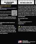 Label of Top Shelf Water Based Sanding Sealer Spray On Clear Finish High Solids Blend showing safety instructions and usage.