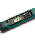 Three-Eighths Inch Drive Electric Torque Wrench With 10 to 100 Inch-Pounds Range, showing digital display and control buttons