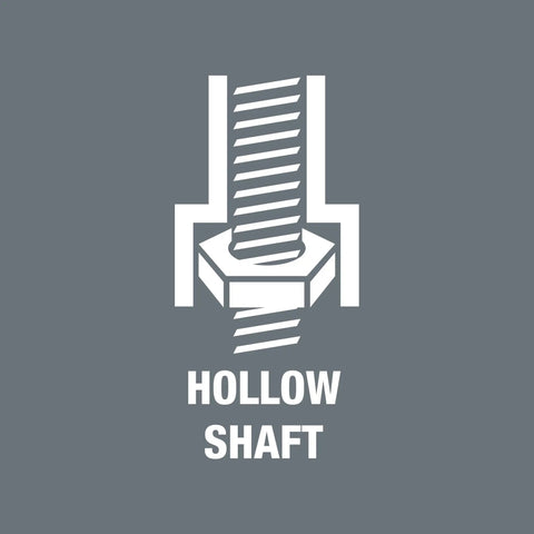 Diagram showing hollow shaft feature of 7 Piece Nutdriver Set With Kraftform Ergonomic Handle For Fast Screw Driving Includes Hex Nutsetters For Hex Head Screws Tool Markings To Sort Quickly German Quality.