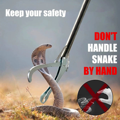 60 Inch Professional Snake Tongs With Auto Lock Extra Long Rattlesnake Catcher Heavy Duty Reptile Grabber With Wide Jaw And Non Slip Grip Safe Moving And Transport Tool For Snakes Easy Handling And Precise Catch
