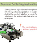 High Speed Fully Automatic Labeling Machine For Round Bottles Delivers Badass Efficiency With Touch Screen Interface showing top-point bottle-hugging labeling technology.