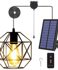 Solar Pendant Lights For Outdoor Spaces, Automatic Solar Powered Hanging Chandeliers For Gazebos And Patios with remote control