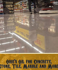 Reflected store aisle with polished floor using Universal Finish For Wood Leather Plastic Vinyl Metal And More Workhorse All Purpose 9 Oz Jar