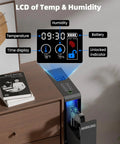 Slick Fingerprint Biometric Gun Safe With Slider Bedside Design For Handgun Quick Access Nightstand Mount three-way entry display.