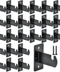 24 Piece Black Metal Gridwall Mount Brackets With Screws for display gridwall hooks in shop, home, garage, office organization