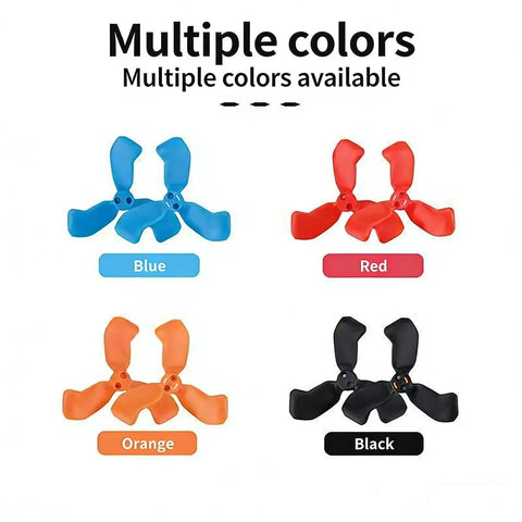 Neo 2 Pro Compatible Propeller Blades in blue, red, orange, and black for outdoor flight, durable and lightweight design