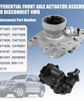 Direct Fit Front 4X4 Differential Axle Actuator Disconnect Housing Replacement For Chevy Trailblazer Envoy Bravada Ascender 9To7X 2002 2009 Includes Shaft Bearing Assembly 12471623 600115, black actuator and aluminum housing