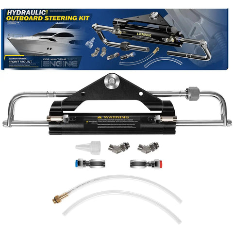 150HP Outboard Hydraulic Steering Cylinder Beefed Up Replacement For Front Mount Aluminum Alloy With ORB Fittings