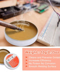 All In One Soldering Kit With Tip Cleaner, Rosin Flux Paste 0.35 Oz, soldering iron and flux paste on electronics board