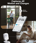 Human Presence Sensor With MmWave Radar And PIR detects movements; family enters home activating motion detection on smartphone