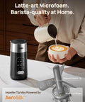 Milk Frother With 8 In 1 Functionality For Latte Art, Microfoam And Coffee, Stainless Electric Frother, 9oz 270ml For Warm And Cold Foam