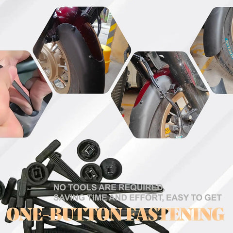 Universal Nylon Cable Tie Buckles used on car fender for quick auto repairs, self-locking zip ties in 20, 50, and 100 pack.