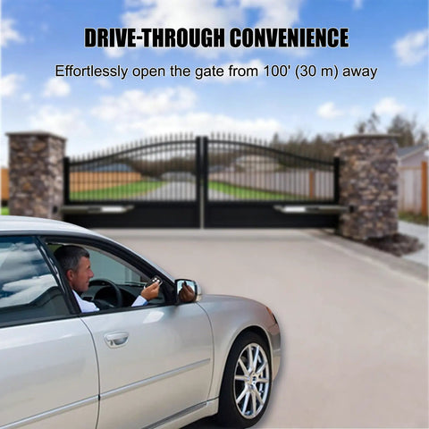 Driver using Replacement Gate Opener Remote For JUJIANG And GYXEL Openers, Keychain Transmitter at a distance from gate