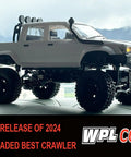 4x4 RC Rock Crawler Truck With Beefed Up Chassis And Twin Cab Hard Body, shown in a side view on urban terrain