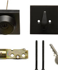 Square Single Cylinder Deadbolt Lock For Front Door Sleek Series Beefed Up Heavy Duty High Security Reversible components