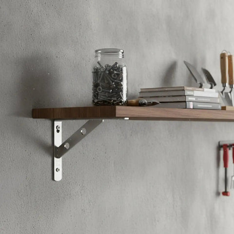 Heavy Duty 304 Stainless Steel L Shape Shelf Bracket for Kitchen Bathroom and Garage Storage rust resistant silver finish