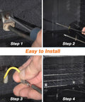 Installation steps for Heavy Duty Oven Bake Heating Element Replacement for Frigidaire and Kenmore Ovens in an electric oven.