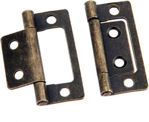 Antique Bronze Decorative Hinges For Small Cabinets And Jewelry Boxes 2Pcs 50x24mm Wood Box Hinge With Screws Retro Vintage