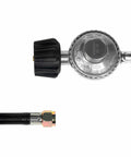 Close-up of Two Foot Propane Gas Grill Regulator And Hose For Weber Charbroil Nexgrill Grills Patio Heaters And Fire Pits Replacement