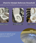 3 Pack Toilet Night Lights With Motion Sensor, 16 Color LED Inside Bowl Glow, flexible arm, master, kid, and guest room toilets