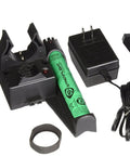 Red 640 Lumen LED Flashlight With Dual Head And Tail Switches Beast Mode Beam C4 LED Tech 3 Lighting Modes Plus Strobe Rechargeable NiMH Battery Piggyback Charger Handheld Light For Work And Outdoor Adventures with charger, battery, and accessories.