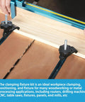 Pair T Track Hold Down Clamps For Routers Drills CNC Table Saws And More With M8-1.25 Bolts Washers And 6 Star Knobs for clamping wood securely